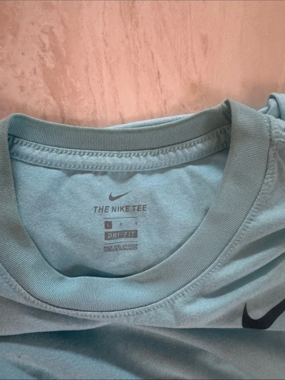 Nike Light Blue Crewneck T-Shirt with Black Swoosh